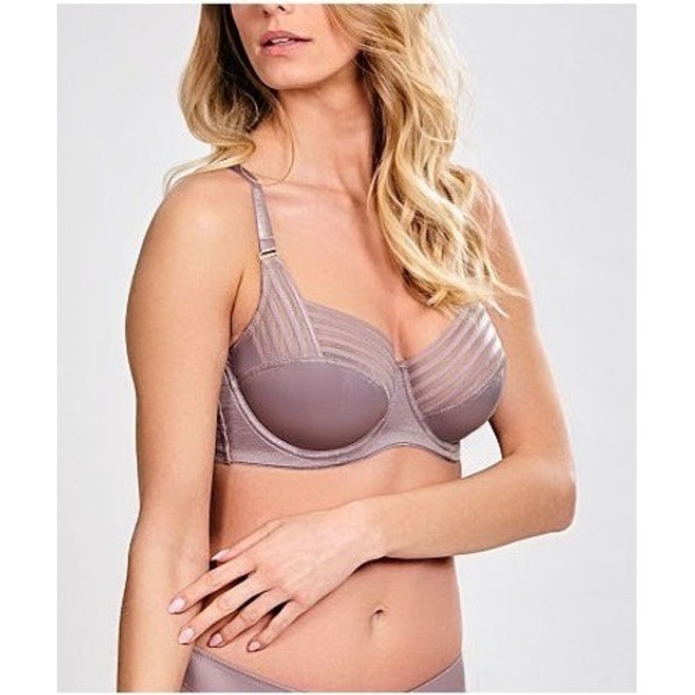 Panache Etta Balconet Bra Women 38DD Mauve Purple Underwired Mesh 9331 Good